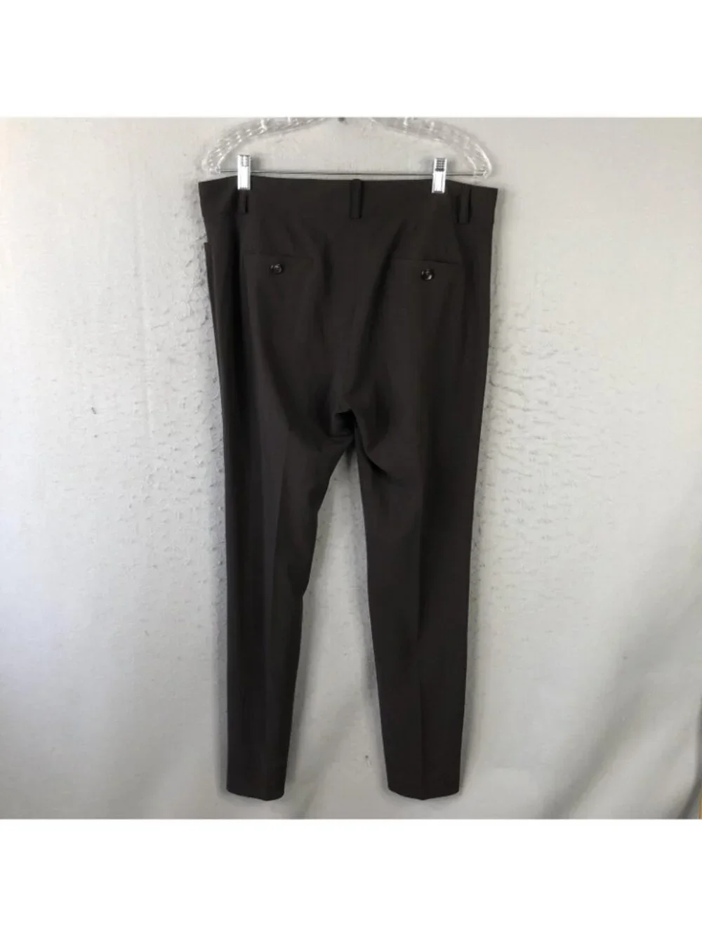 Piazza Sempione Pants Womens IT 46 Brown Wool Twill Tapered Dressy Made Italy